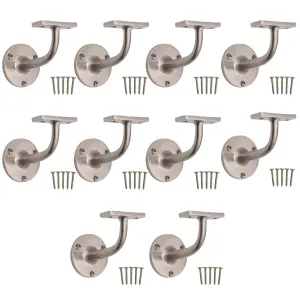 EAI Handrail Bracket Satin Nickel Pack 10 Banister Brackets Stair Banister Wall Handrail 63mm