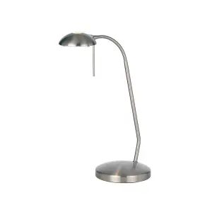 Luminosa Hackney Table Lamp Satin Chrome, G9