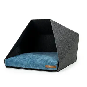 Polyester Pet Bed Dark Grey/Blue