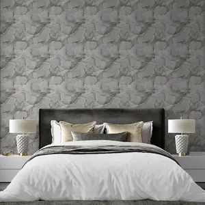 Elysian Marble Wallpaper Black/Gold Muriva 212512