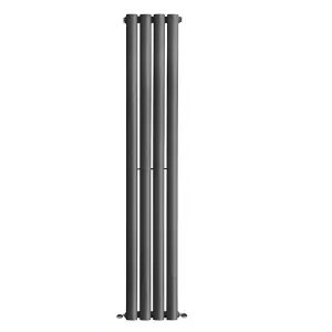 Right Radiators 1600x236mm Vertical Single Oval Column Designer Radiator Anthracite