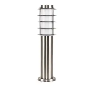 ValueLights Wharf 4 x Outdoor Stainless Steel Bollard Lantern Light Post - 450mm - Complete with 4w LED Candle Bulbs 3000K