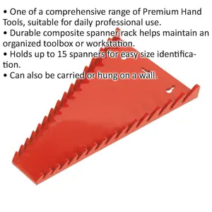 300mm 15 Spanner Sharks Teeth Tool Rack for Organized Tool Management