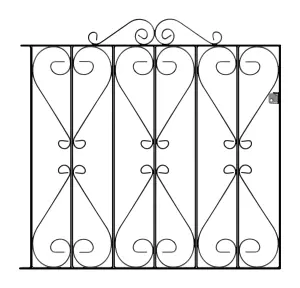 REGA Metal Scroll Low Flat Garden Gate 991mm GAP x 914mm High RSZP4