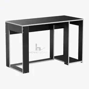 Ryker Gaming Desk Computer Table Workstation, Black With Grey Trim