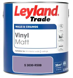 Leyland Trade Vinyl Matt Walls & Ceilings Emulsion Paint (S 3030-R50B) 2.5L