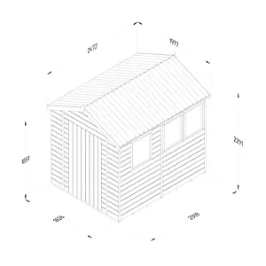 Timberdale 8x6 Apex Shed - Three Windows