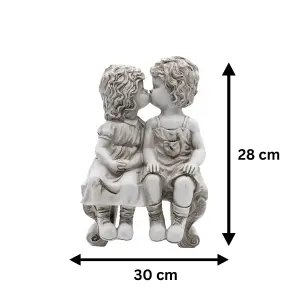 Kissing Kids Stone Effect Garden Ornament