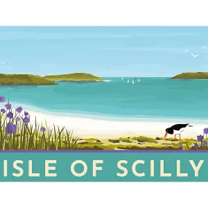 Georgina Westley Isle Of Scilly Framed Canvas Print Blue/Green (40cm x 50cm)