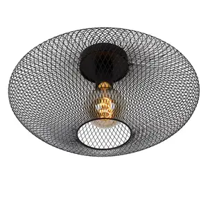 Lucide Mesh Modern Flush Ceiling Light 45cm - 1xE27 - Black