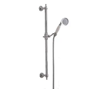 Nes Home Refal Cross Traditional Bathroom Exposed Thermostatic Shower Mixer - Shower Handset, Slider Rail Kit