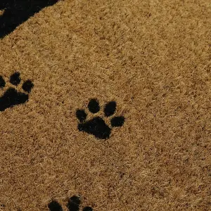 Eco-Friendly Latex Backed Coir Door Mat, Puppy Love