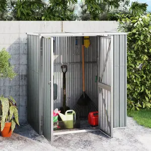 Berkfield Garden Tool Shed Grey 161x89x161 cm Galvanised Steel