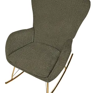 Rocking Chair ANASET Boucle Dark Green