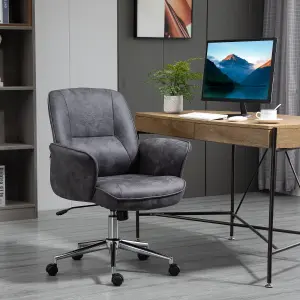 Vinsetto Swivel Computer Office Chair Mid Back Desk Chair for Home, Deep Grey