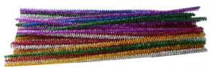 Glitter Chenilles: 6mm x 30cm: Assorted Colours: Pack of 100