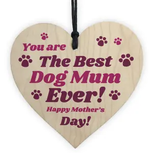 Funny Mothers Day Gift For Best Dog Mum Wood Heart Gift From Dog Pet Gift Keepsake