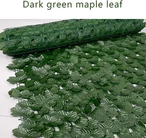 Artificial Ivy Hedge Screen Panels on Roll Garden Fence Maple Leaf Expandable Privacy Screen Wall Panel - H 1m x W 3m