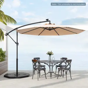 Costway 4-Piece Patio Umbrella Base 94 kg Capacity Umbrella Stand Weighted Plate Set