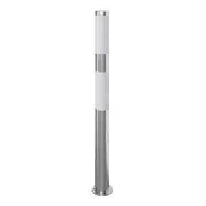 GoodHome callisto Contemporary Stainless steel Mains-powered 1 lamp Integrated LED Outdoor Post light (H)1000mm