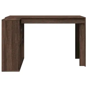 Berkfield Office Desk Brown Oak 123.5x73.5x75 cm Engineered Wood