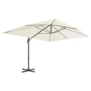 Berkfield Cantilever Umbrella with Aluminium Pole 400x300 cm Sand