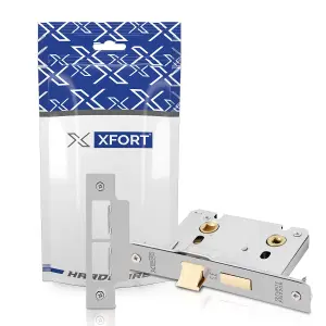 XFORT Satin Chrome Bathroom Lock 65mm