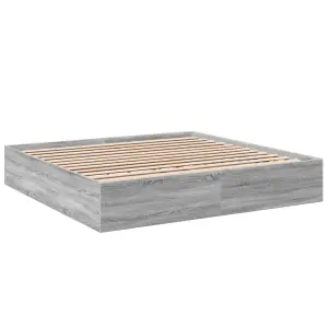 Berkfield Bed Frame without Mattress Grey Sonoma 200x200 cm