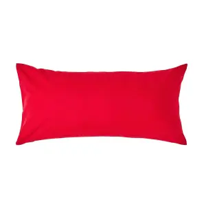 Homescapes Red Continental Egyptian Cotton Pillowcase 200 TC, 40 x 80 cm