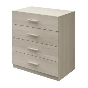 Atomia Matt brown oak effect 4 Drawer Deep Chest of drawers (H)804mm (W)750mm (D)466mm