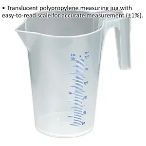 500ml Clear Measuring Jug with Easy Read Scale and Spout for Precise Pouring