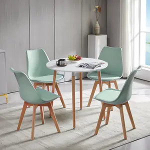 Nero Upholstered Dining Chair (Set of 2) Mint Green / Beech