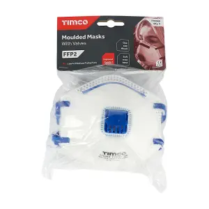 Timco - FFP2 Moulded Masks with Valve (Size One Size - 3 Pieces)