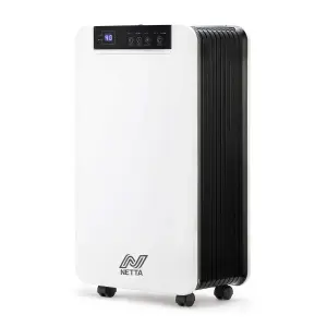 NETTA 12L Low Energy Dehumidifier with Continuous Drainage and Timer - Ideal for Damp, Condensation and Laundry Drying