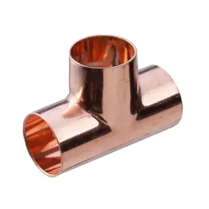 Copper End feed Equal Tee (Dia) 15mm x 15mm x 15mm