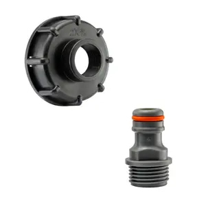 IBC Tank Cap Kit 2 Inch S60X6 with Lever Valve, Male Quick Connector and PTFE Tape for Durable Leak Proof Solution