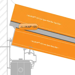 Alukap SS AKSS310W White Aluminium Low profile Glazing bar, (L)3m (W)60mm (T)140mm