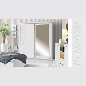 Tokyo 2 Sliding Door Corner Wardrobe Modern Corner Storage Solution