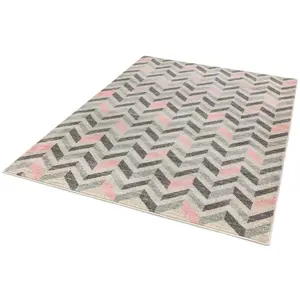 Colt CL09 Chevron Rugs in Pink by Asiatic - 120x170cm