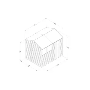 Beckwood 8x6 Reverse Apex Shed - 2 Windows