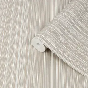 Boutique Palma Beige Striped Gold effect Textured Wallpaper