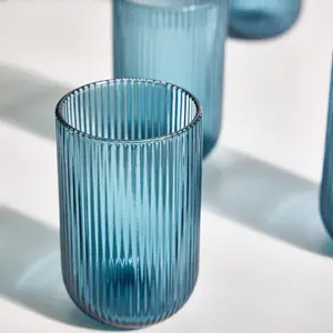 Chanyia Drinking Glass Set (Set of 6) Blue / 13" H