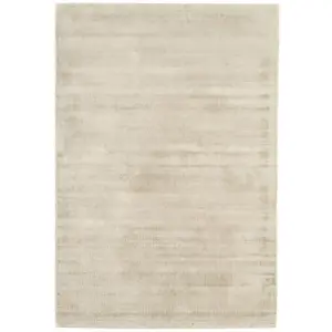 White Handmade , Luxurious , Modern , Plain Easy to Clean Viscose Rug for Living Room, Bedroom - 120cm X 170cm