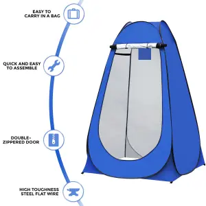 Pop-Up Privacy Tent Portable Outdoor Camping Shower Toilet Changing Room Hiking Blue