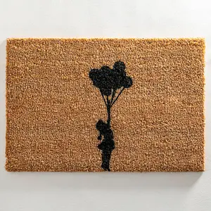 Flying Balloon Girl Doormat - Regular 60x40cm