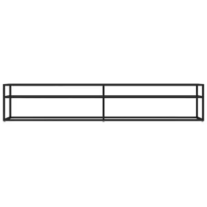 Berkfield TV Cabinet Black 220x40x40.5 cm Tempered Glass