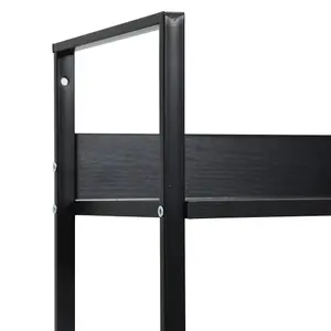 Berkfield 3-Layer Book Shelf Black 60x27.6x90.5 cm Engineered Wood