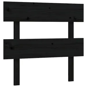 Berkfield Bed Frame with Headboard Black Single Solid Wood