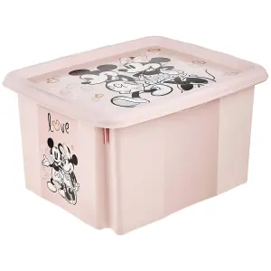 Keeeper Minnie Mouse Storage Box with Lid 24 Litre Nordic Pink