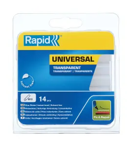 Rapid Glue Sticks For Hot Glue Guns Universal Transparent 14 Pieces 12 x 94mm